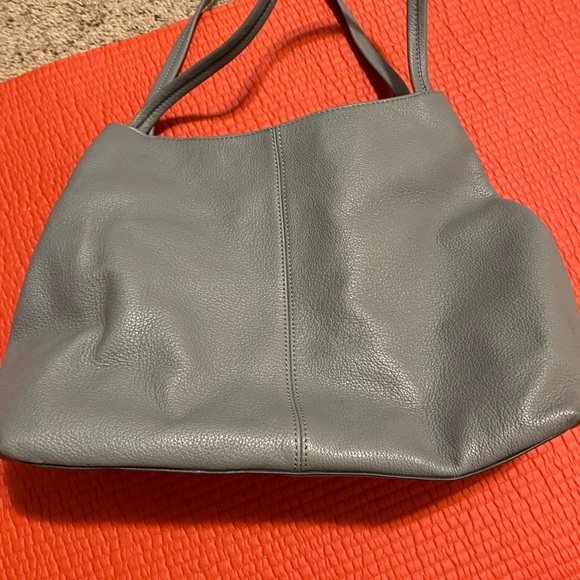 Vince Camuto magnetic clasp gray tote boho satchel with two handles GUC - Picture 4 of 9